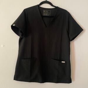 FIGS Black Casma Scrub Top Uniform Nurse Doctor Women's size Medium